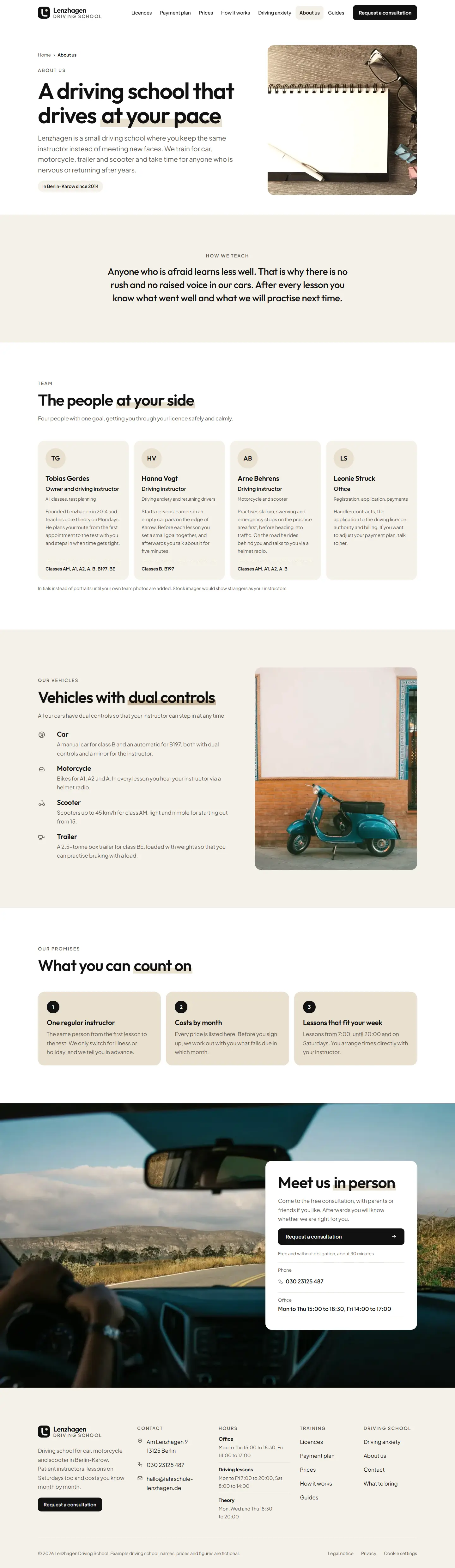 About us, subpage of the Lenzhagen template