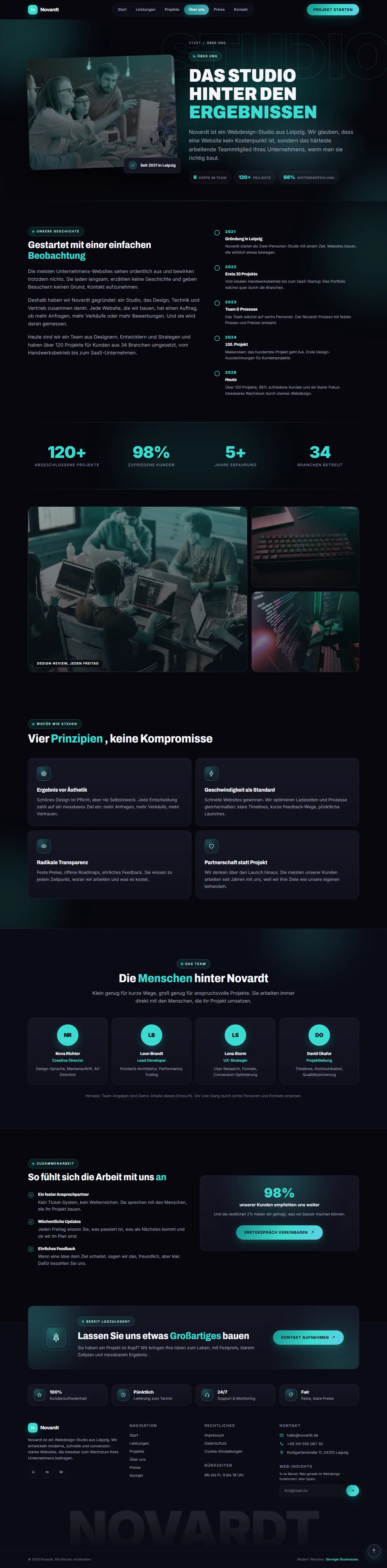 Über uns des Templates Novardt
