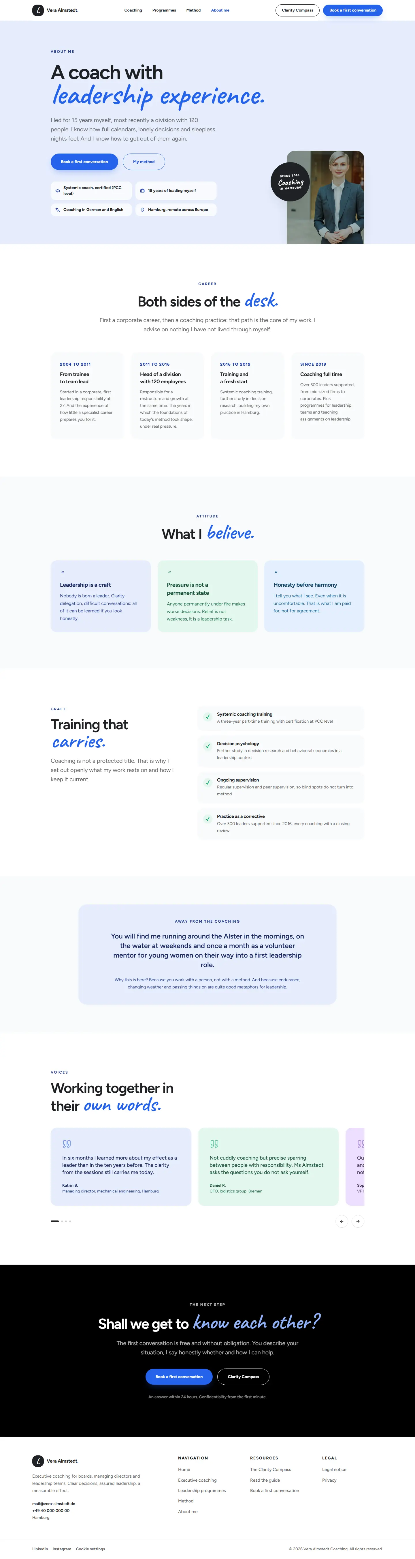 About page of the Almstedt template