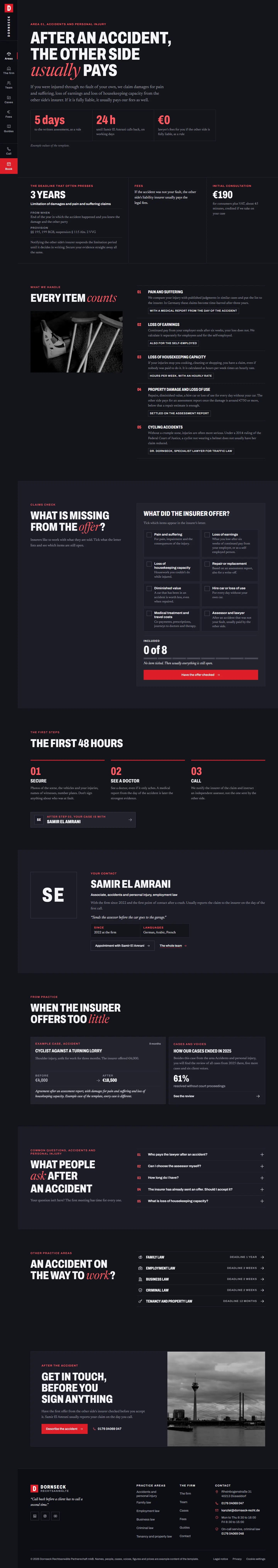 Accidents, subpage of the Dornseck template