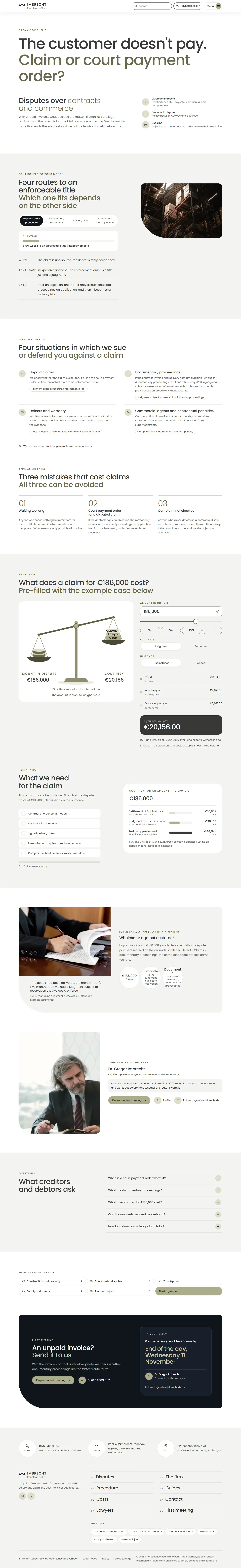 Contracts and commerce, subpage of the Imbrecht template