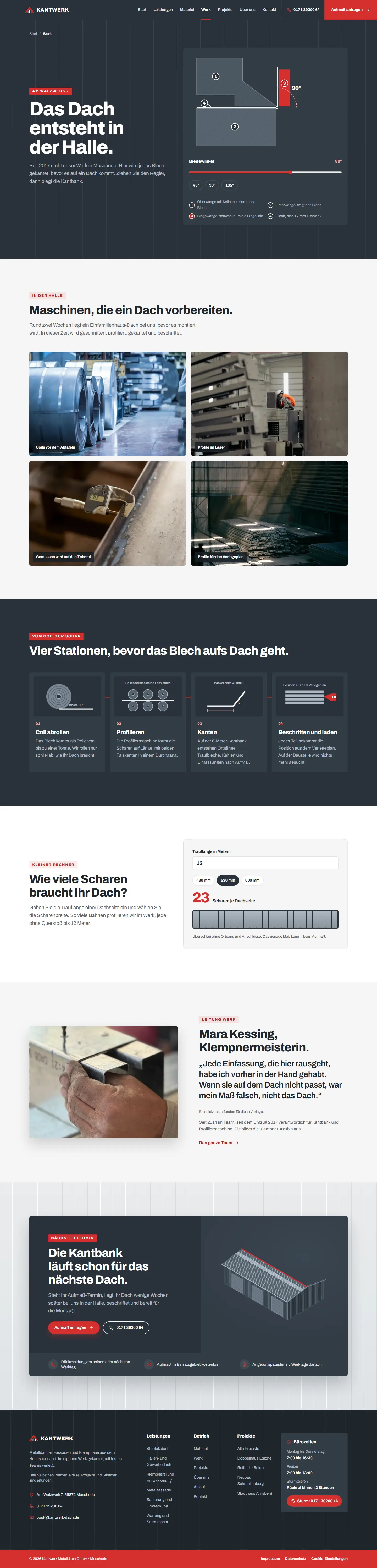 Eine Kantbank zum Schwenken des Templates Kantwerk
