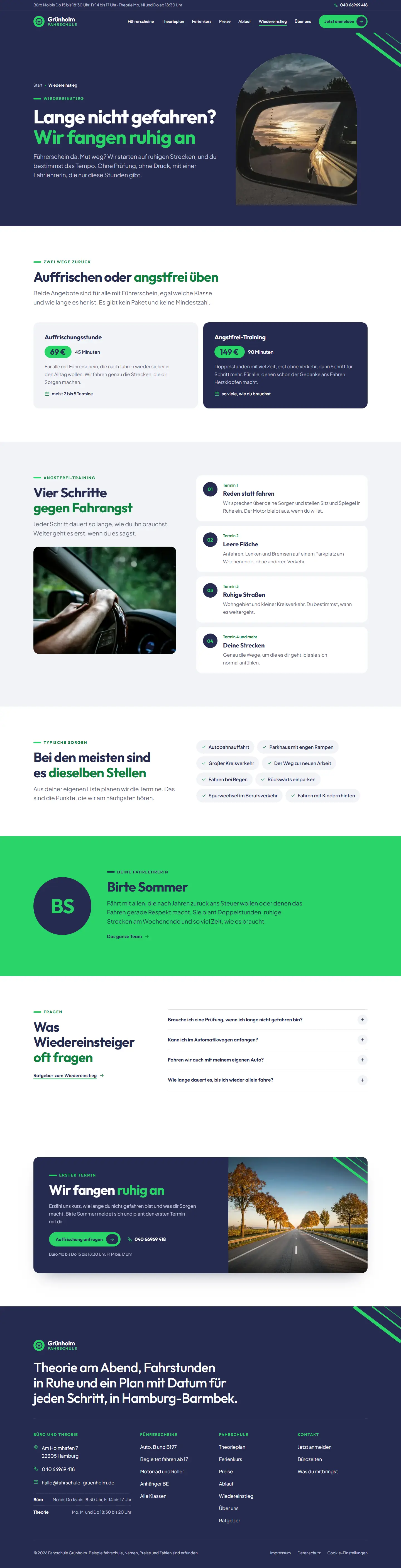 Wiedereinstieg, Unterseite des Templates Grünholm