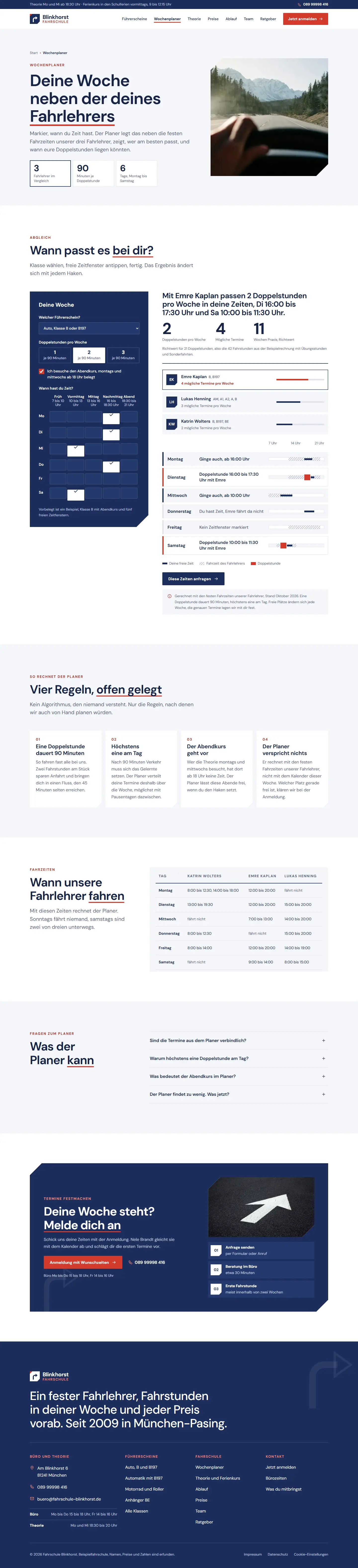 Das Herzstück des Templates Blinkhorst, komplette Seite