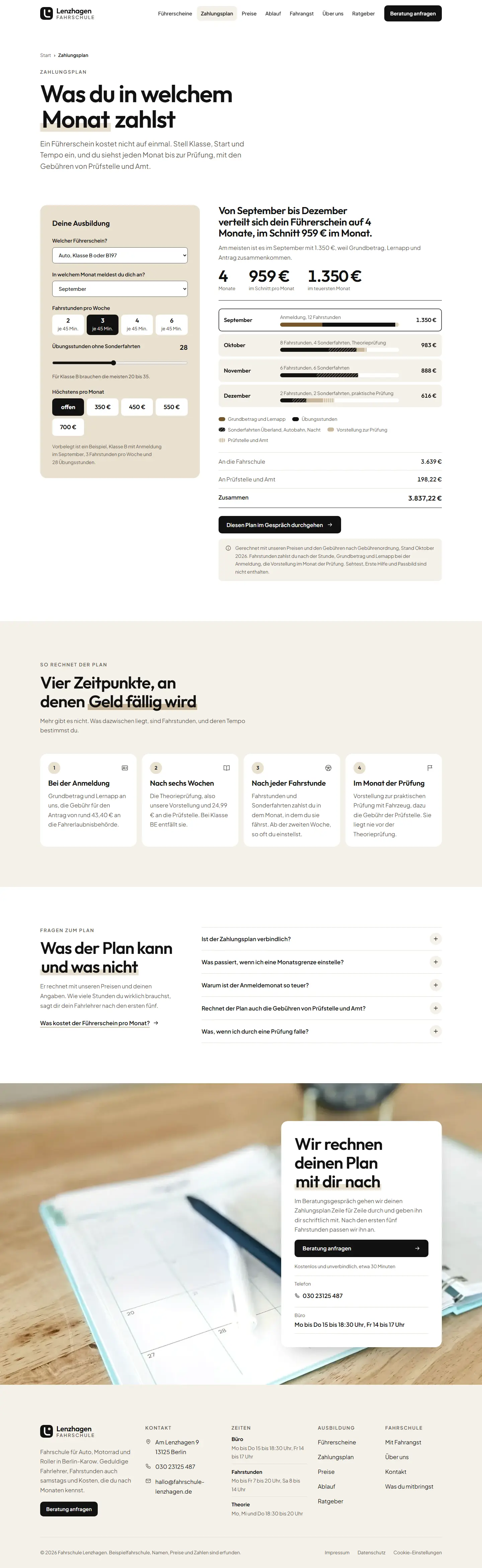 Das Herzstück des Templates Lenzhagen, komplette Seite