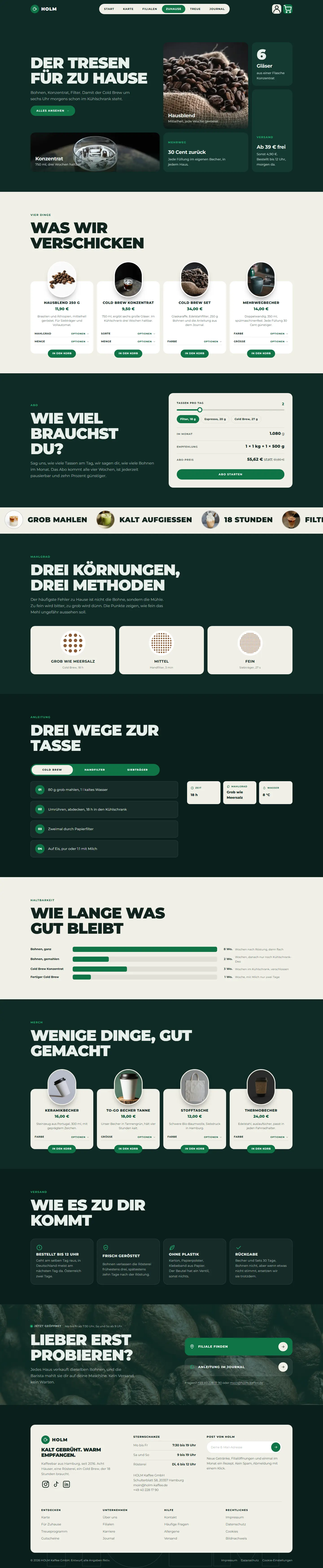 Der Bedarfsrechner des Templates Holm